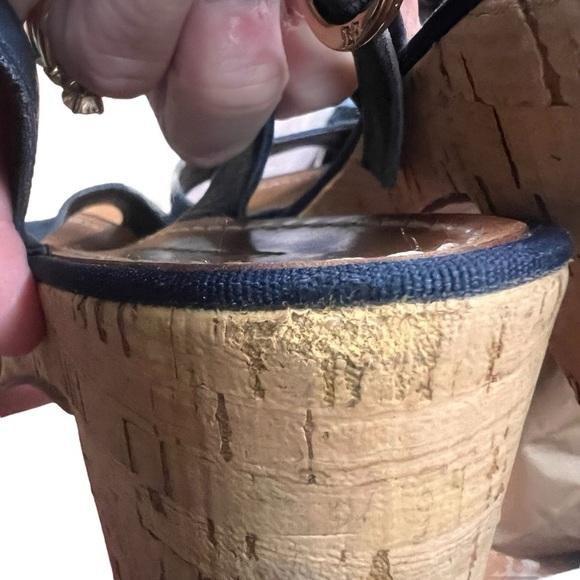 Diane von Furstenberg DVF Odelia Blue Suede Cork Open Toe Platform Sandals - 9 - Picture 11 of 13